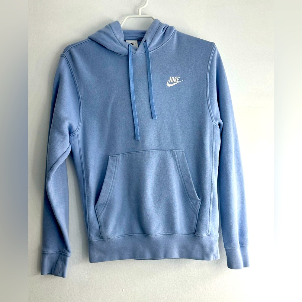 🔥Nike Hoodie baby blue  Swoosh Sweater pullover hoodie Boys Size xs  🔥